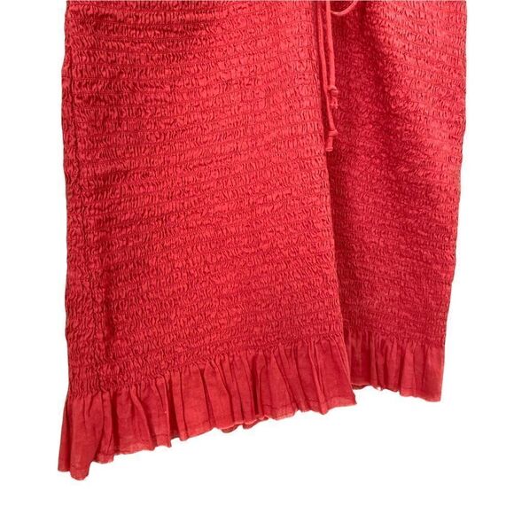 Free People Intimately Shirred Smocked Mini Halter Dress in Rust Orange Size S - Picture 9 of 13